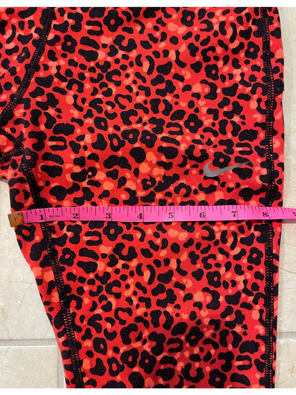 Nike Dri-Fit black & orange Leopard Print Leggings - Picture 7 of 13
